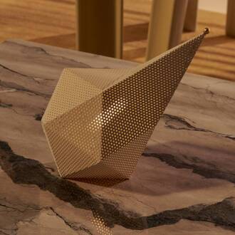 Gubi LED tafellamp Bagdad, wit, hoogte 36 cm, staal crèmewit, goud