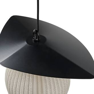 Gubi Satellite buiten hanglamp, 57x36 cm, zwart/crème wit zwart, crème wit