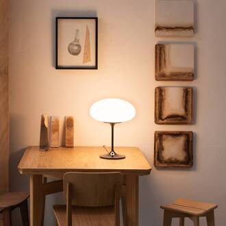 Gubi Stemlite tafellamp, zwart-chroom, 42 cm zwart-chroom, wit