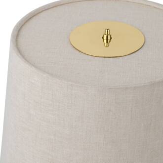 Gubi tafellamp 9205, messing, Canvas, hoogte 58 cm wit, gepolijst messing