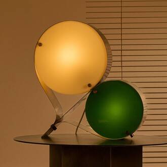 Gubi tafellamp Coppia, ivoor/olijfgroen, hoogte 42 cm ivoor, olijfgroen, metallic