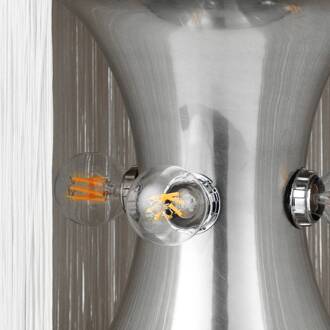 Gubi tafellamp model 597, aluminium, crème, hoogte 29 cm roomwit, gepolijst aluminium