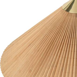 Gubi vloerlamp 9602, messing/rattan, kap van bamboe natuurlijk bamboe, gepolijst messing, rotan