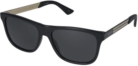 Gucci Black/Dark Grey Sunglasses Gucci , Black , Heren - 57 MM