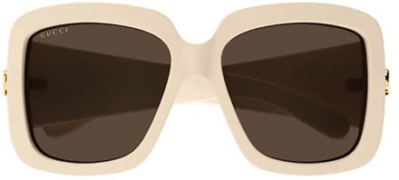 Gucci Bruine zonnebril voor vrouwen Gucci , Beige , Dames - 55 MM