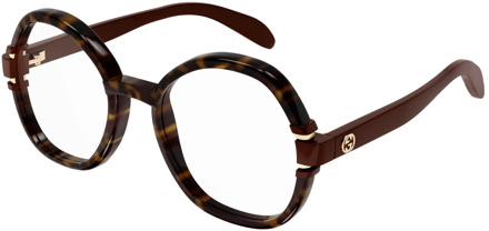 Gucci Dark Havana Eyewear Frames Gucci , Brown , Unisex - 53 MM