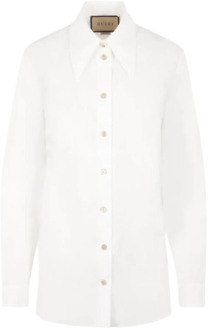 Gucci Geknoopte katoenen overhemd Gucci , White , Dames - XS