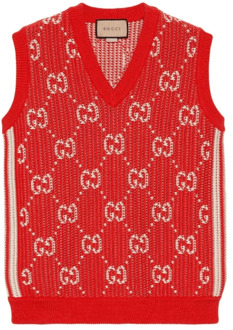 Gucci GG jacquard gebreid vest Gucci , Red , Heren - XS