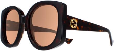 Gucci GG1257S 002 donker havana bruin zonnebril - One Size