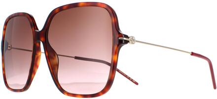 Gucci GG1267S 002 donker havana bruin gradiënt zonnebril