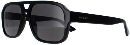 Gucci GG1342S 001 black smoke zonnebril Zwart