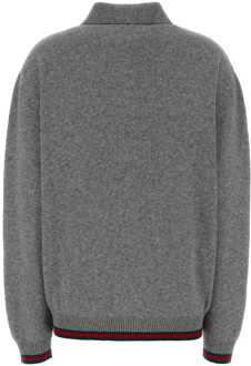 Gucci Grijze Wolmix Oversized Cardigan Grijs