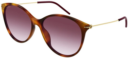 Gucci Havana/Red Shaded Sunglasses Gucci , Brown , Dames - 58 MM