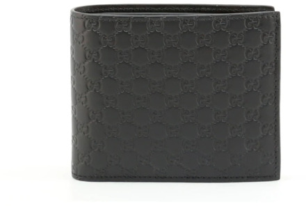 Gucci Heren Bifold Portemonnee van Zwart Leer Gucci , Black , Dames - ONE Size