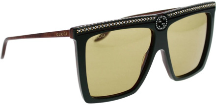 Gucci Iconische zonnebril met uniforme lenzen Gucci , Green , Unisex - 62 MM