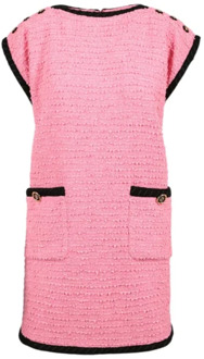 Gucci Katoenen mouwloze jurk met geborduurde afwerking Gucci , Pink , Dames - 3XS