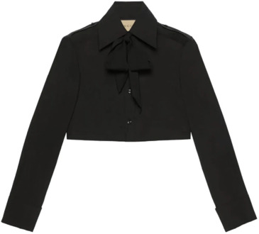Gucci Katoenen poplin overhemd Site-40 Gucci , Black , Dames - XS