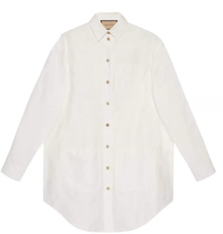 Gucci Knoopsluiting katoenen overhemd-40 Gucci , White , Dames - XS