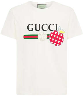 Gucci Les Pommes logo regular fit wit T-shirt - maat