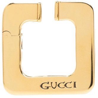 Gucci Logo Manchet Oorbel met Gouden Metalen Details Gucci , Yellow , Dames - ONE Size