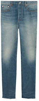 Gucci Mid-rise straight-leg gewassen jeans Gucci , Blue , Dames - W33,W34