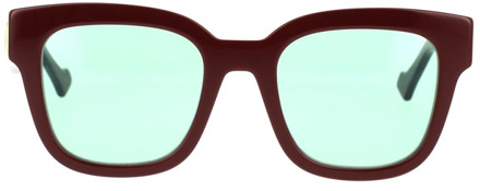 Gucci Minimalistische vierkante zonnebril met groene lenzen Gucci , Brown , Dames - 52 MM