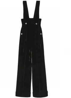 Gucci Mouwloze fluwelen jumpsuit-40 Gucci , Black , Dames - XS