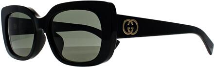 Gucci Rechthoek Dames Glimmend Zwart Grijs GG1979SK - maat