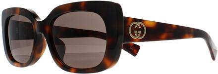 Gucci Rechthoek Dames Havana Grijs GG1979SK Bruin - One Size