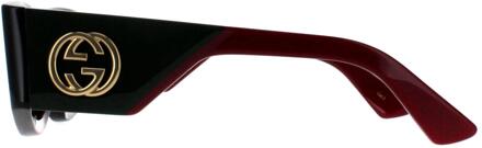 Gucci Rechthoek Dames Havana met Groen en Rood Groen GG1664S Bruin