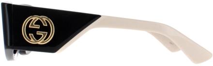 Gucci Rechthoek Dames Zwart met Ivoor Grijs GG1664S