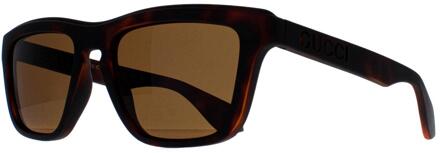Gucci Rechthoek Unisex Havana Bruin GG1571S - maat