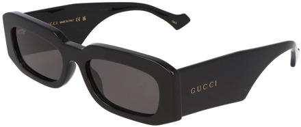 Gucci Rechthoekige Acetaat Zonnebril Gg1426S Gucci , Black , Unisex - 54 MM