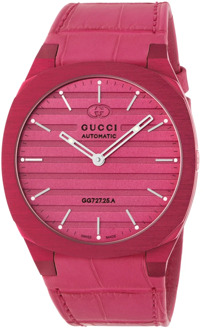 Gucci Rode Interlocking G Automatisch Horloge Gucci , Pink , Dames - ONE Size