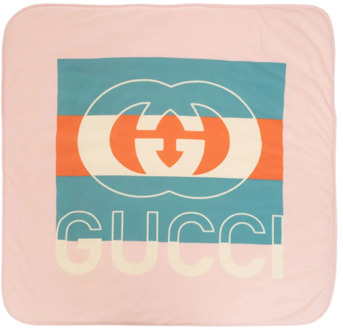 Gucci Roze Kinderdeken met GG Logo Print en Webdetail Gucci , Pink , Dames - ONE Size