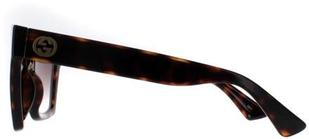 Gucci Square Vrouwen Havana Bruin Gradient Zonnebril GG1714S