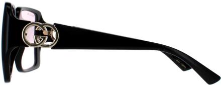 Gucci Square Vrouwen Zwart met Goud Dusky Pink w Logo Spiegel Photochromic GG1692S