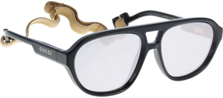 Gucci Stijlvolle spiegel lens zonnebril Gucci , Black , Heren - 58 MM