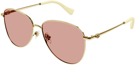 Gucci Stijlvolle zonnebril voor vrouwen Gucci , Yellow , Unisex - 60 MM