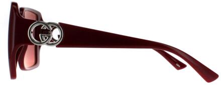 Gucci vierkant dames bordeauxrood met zilver spiegel GG1692S