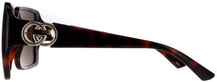 Gucci Vierkant Dames Donker Havana met Goud Donkerbruin GG1692S