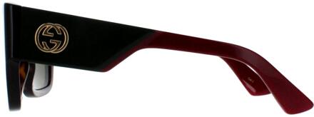 Gucci vierkant dames Havana met groen en rood GG1663S Bruin