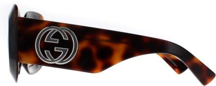 Gucci Vierkant Dames Havana met Zilver Bruin GG1695S