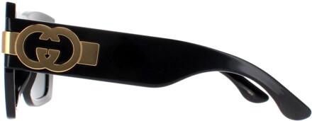 Gucci Vierkant Dames Zwart met Goudgrijs GG1688S