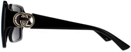 Gucci Vierkant Dames Zwart met Goudgrijs GG1692S