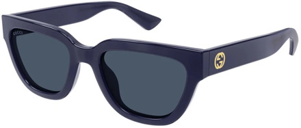 Gucci Vierkant frame zonnebril Gg1578S Linea GG Logo Gucci , Blue , Dames - 54 MM