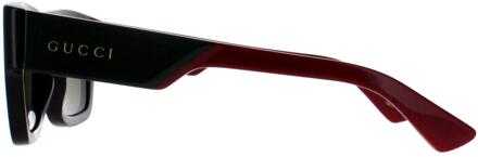 Gucci vierkant heren zwart met groen en rood GG1668S