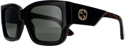 Gucci Vierkant Vrouwen Zwart met Havana Grijs GG1663S - One Size