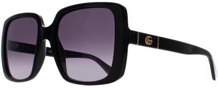 Gucci Vierkante Dames Zwart Grijs Verloop GG0632S - maat