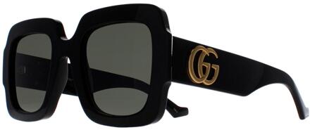 Gucci Vierkante Dames Zwarte Grijze GG1547S - maat